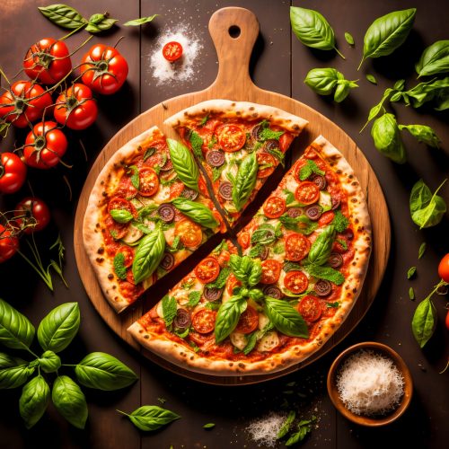 tasty homemade traditional pizza, italian recipe